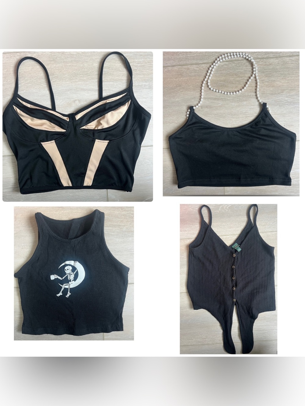 Black Crop Tops Bundle - 4 Versatile Styles